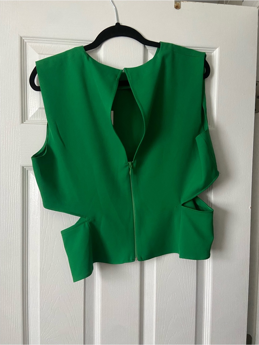 Zara Emerald Green Sleeveless Cutout Crop Top